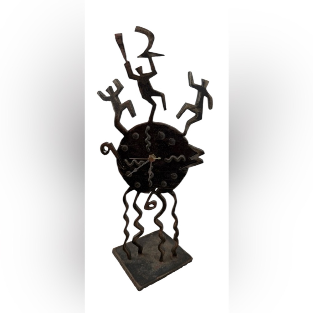 Ivan McLean Pop Art Vintage Steel Clock Handmade Heavy Clock Unique Rare Piece